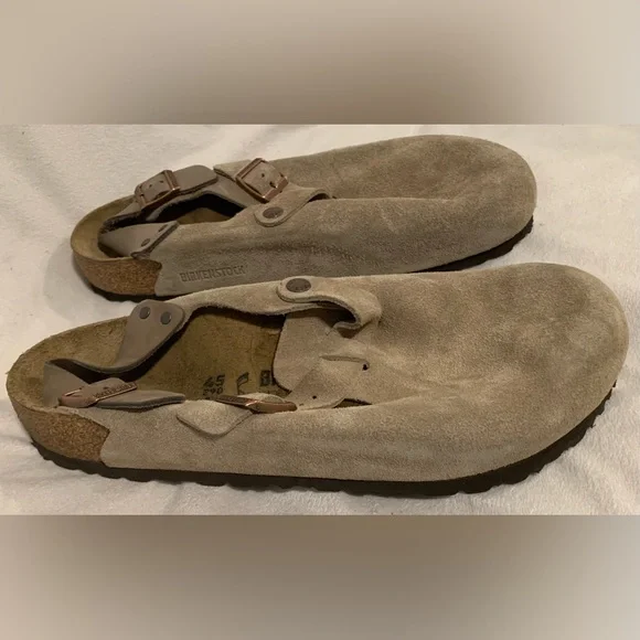 Birkenstock Tokio Men's Clogs Suede Leather Slide Sandal Taupe Size 45/12 - 12.5 - Picture 6 of 16